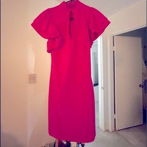 Hot pink midi dress